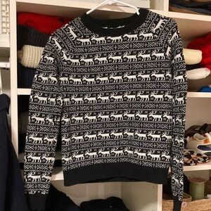 Levi's Black and White Reindeer Crewneck Sweater